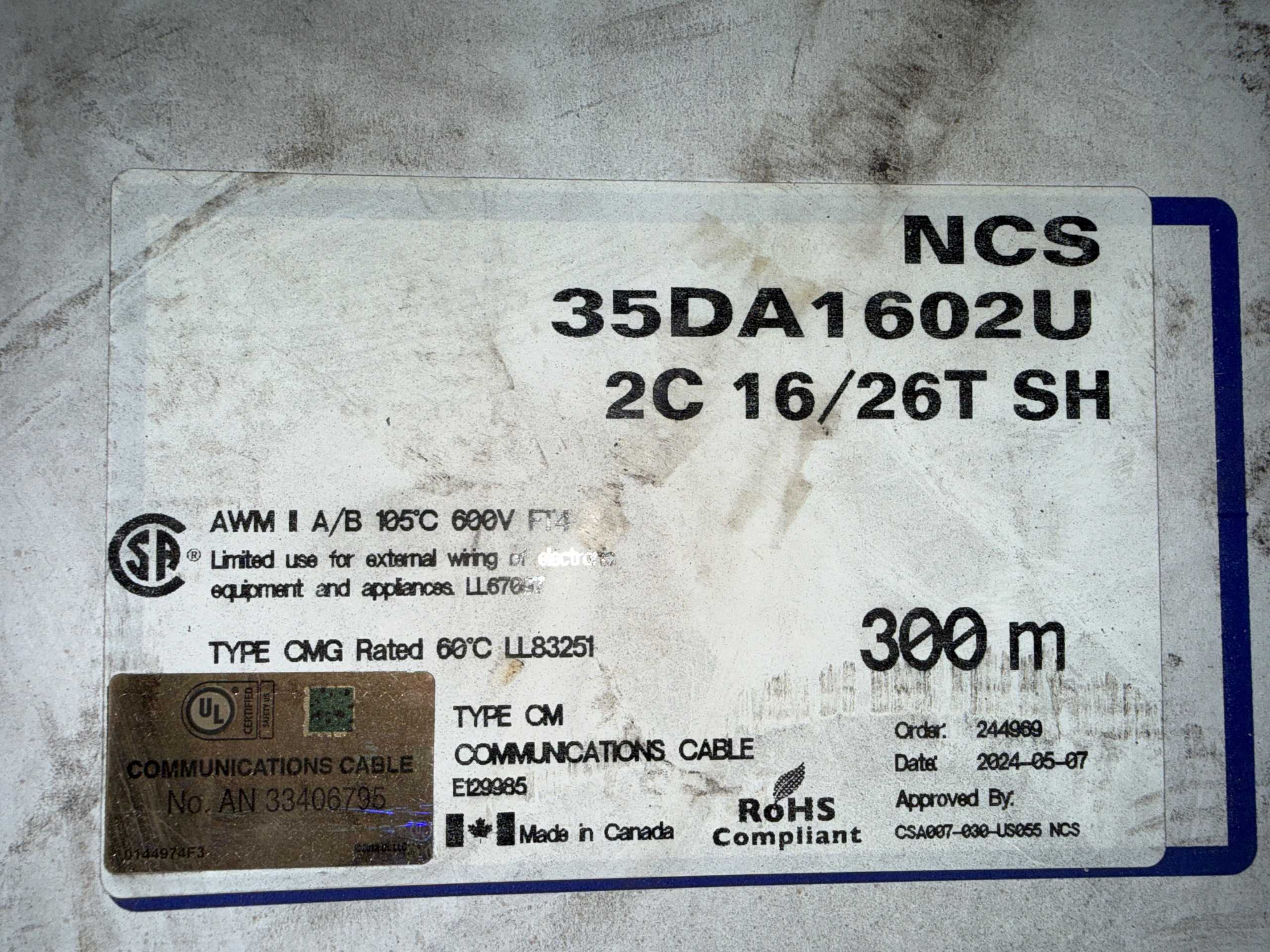 BULK QTY OF COMMUNICATION CABLE - COMMUNICATION CABLE