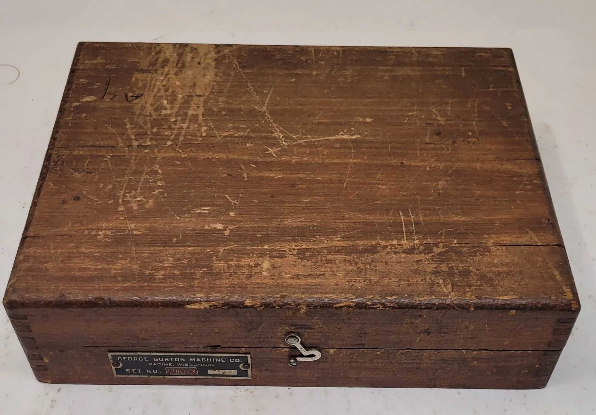 GEORGE GORTON MACHINE CO. REAMER SET NO 789-1 (7 PIECE SET W/ WOODEN BOX) - MACHINE TOOLING