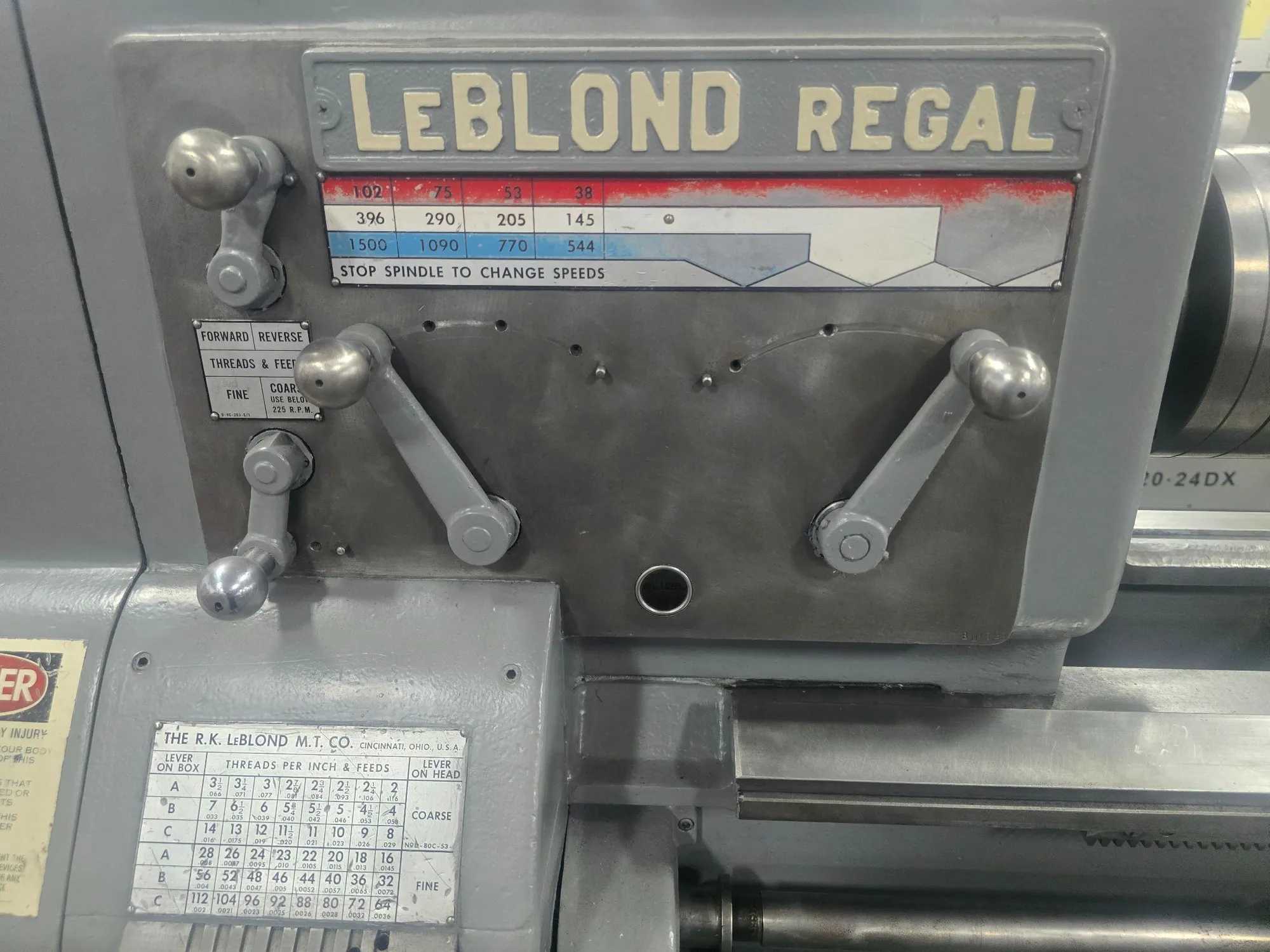 UNKNOWN LEBLOND REGAL 19" X 78" ENGINE LATHE 10HP 38-1500 RPM 1-49/64" BORE - MANUAL LATHES