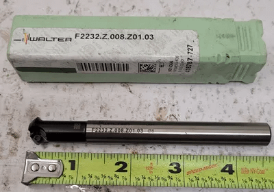 WALTER F2232.Z.008.Z01.03 INDEXABLE MILL CUTTER, .315” CUT DIA, 4.724” OAL, RIGHT CUT - MACHINE TOOLING