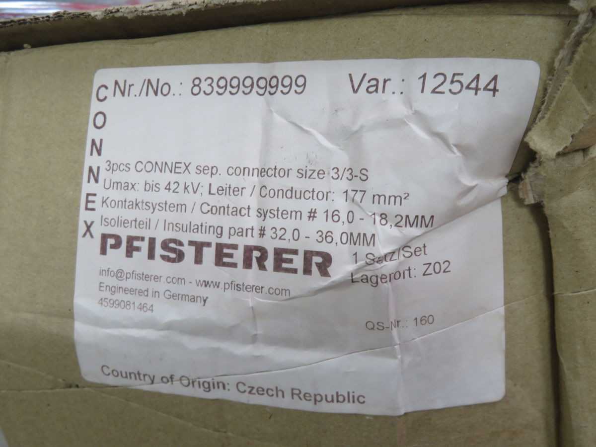 PFISTERER Connex EPR Connector 3/3-S Set T266075 - High-Quality Electrical Connection - ELECTRICAL COMPONENTS