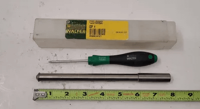 WALTER INDEXABLE MILL CUTTER, 0.472" CUT DIAMETER, 6.3" OAL, 45 DEGREE ANGLE - MACHINE TOOLING