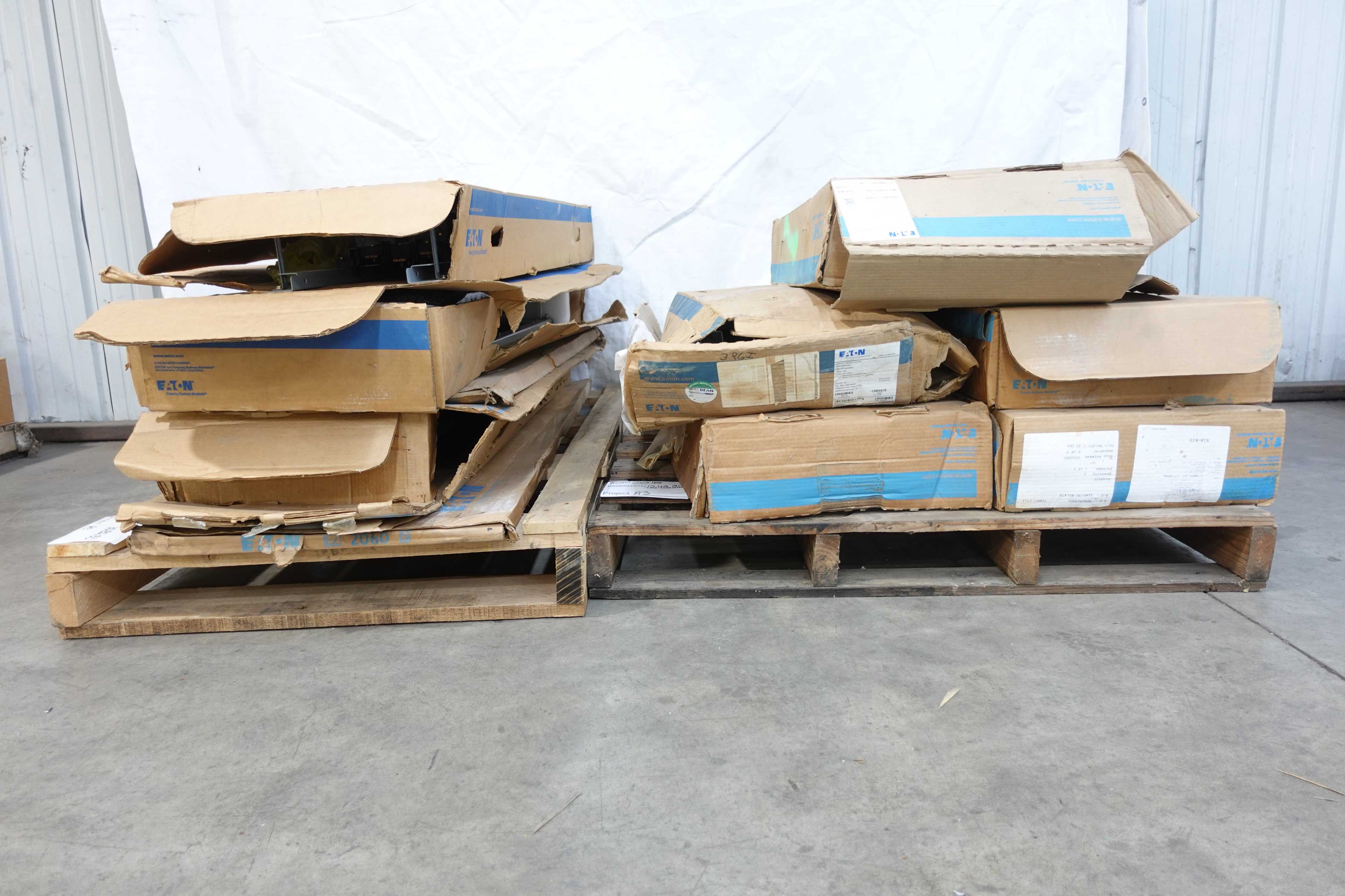 2 PALLETS OF ASSORTED EATON PANEL BOARDS - PANELBOARDS