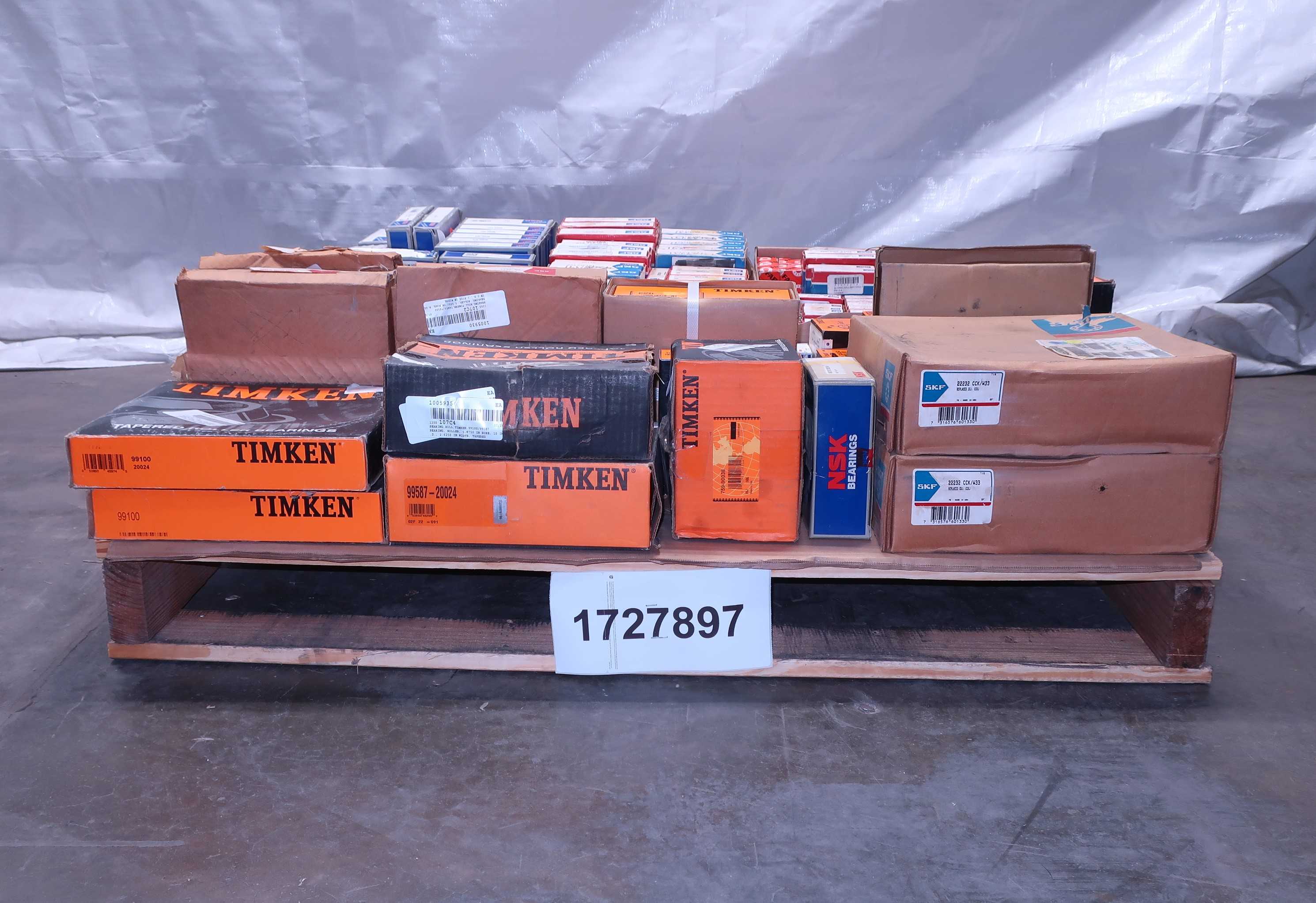 SKU 1727897 - PALLET OF ASSORTED BEARINGS, FAG, SKF, TIMKEN, NSK - BEARINGS