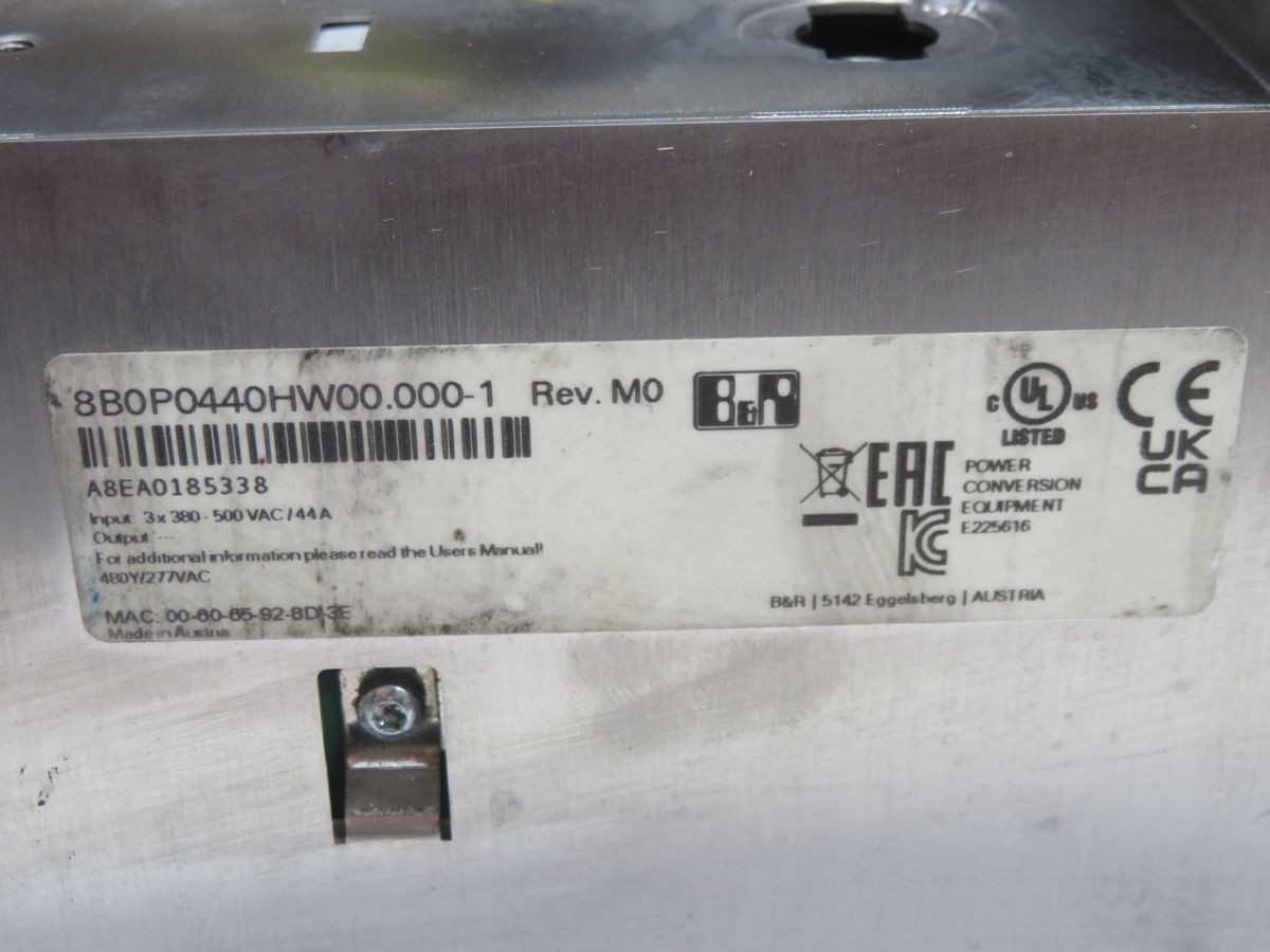 B&R, 8B0P0440HW00.000-1, SERVO DRIVES, 3X380-500 VAC INPUT, 44 A CONT OUTPUT, 0-2000 HZ FREQ - SERVO DRIVES