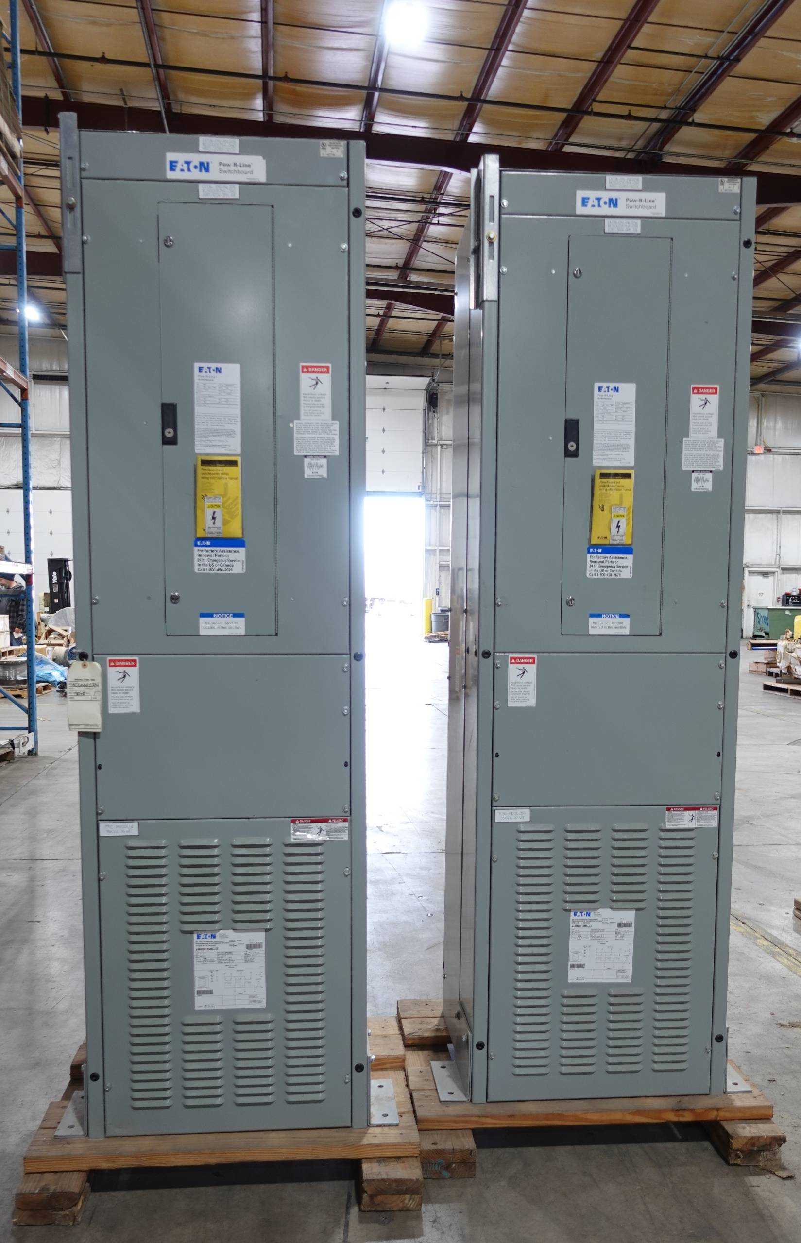 LOT OF 2 EATON POW-R-LINE SWITCHBOARDS, 208Y/120V, 3 PH, 4 W - POWER DISTRIBUTION SWITCHGEAR