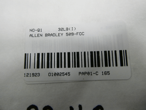 SKU 1002545 - ALLEN BRADLEY 509-FOC SIZE 5 FULL VOLTAGE STARTER 575-600V-AC 200HP - MOTOR STARTERS
