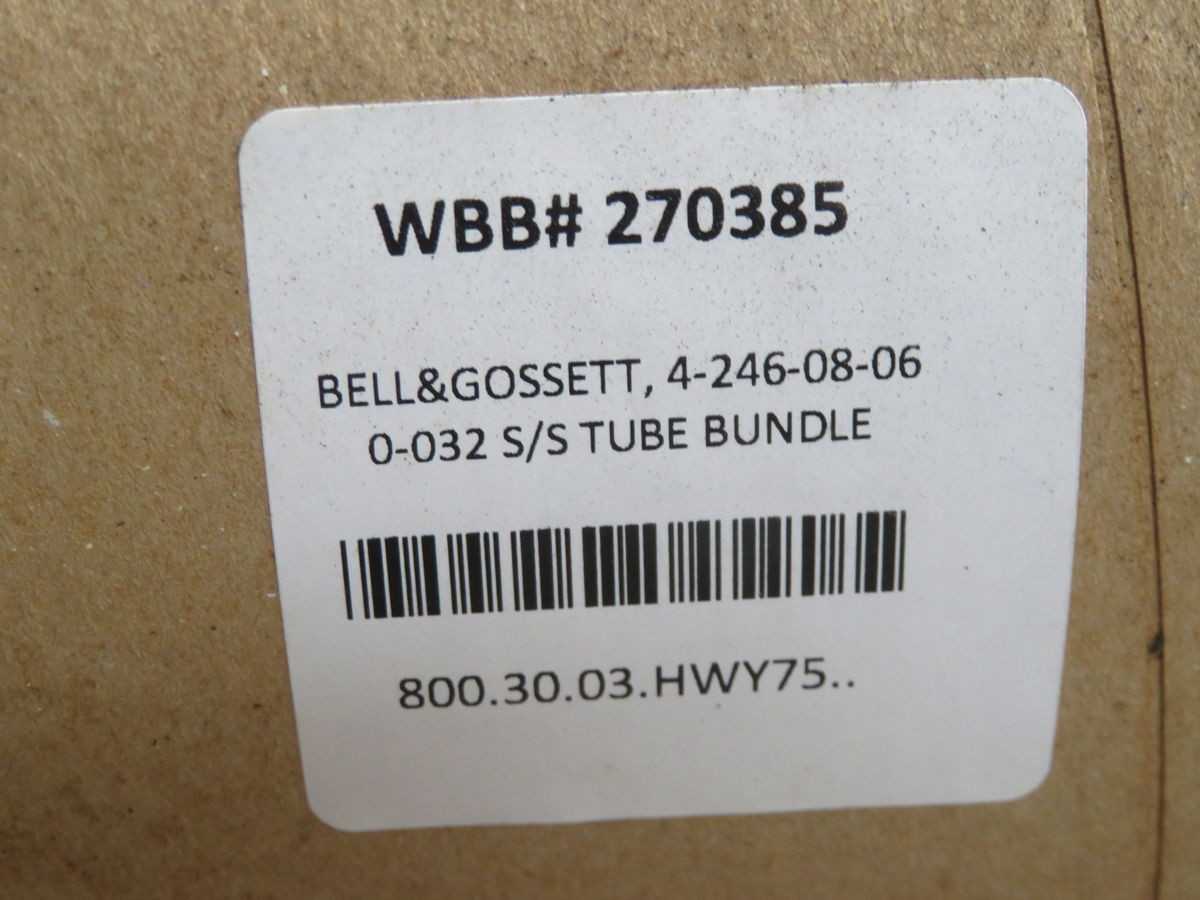 BELL&GOSSETT 270385 4-246-08-06 TUBE BUNDLE - SHELL & TUBE HEAT EXCHANGER