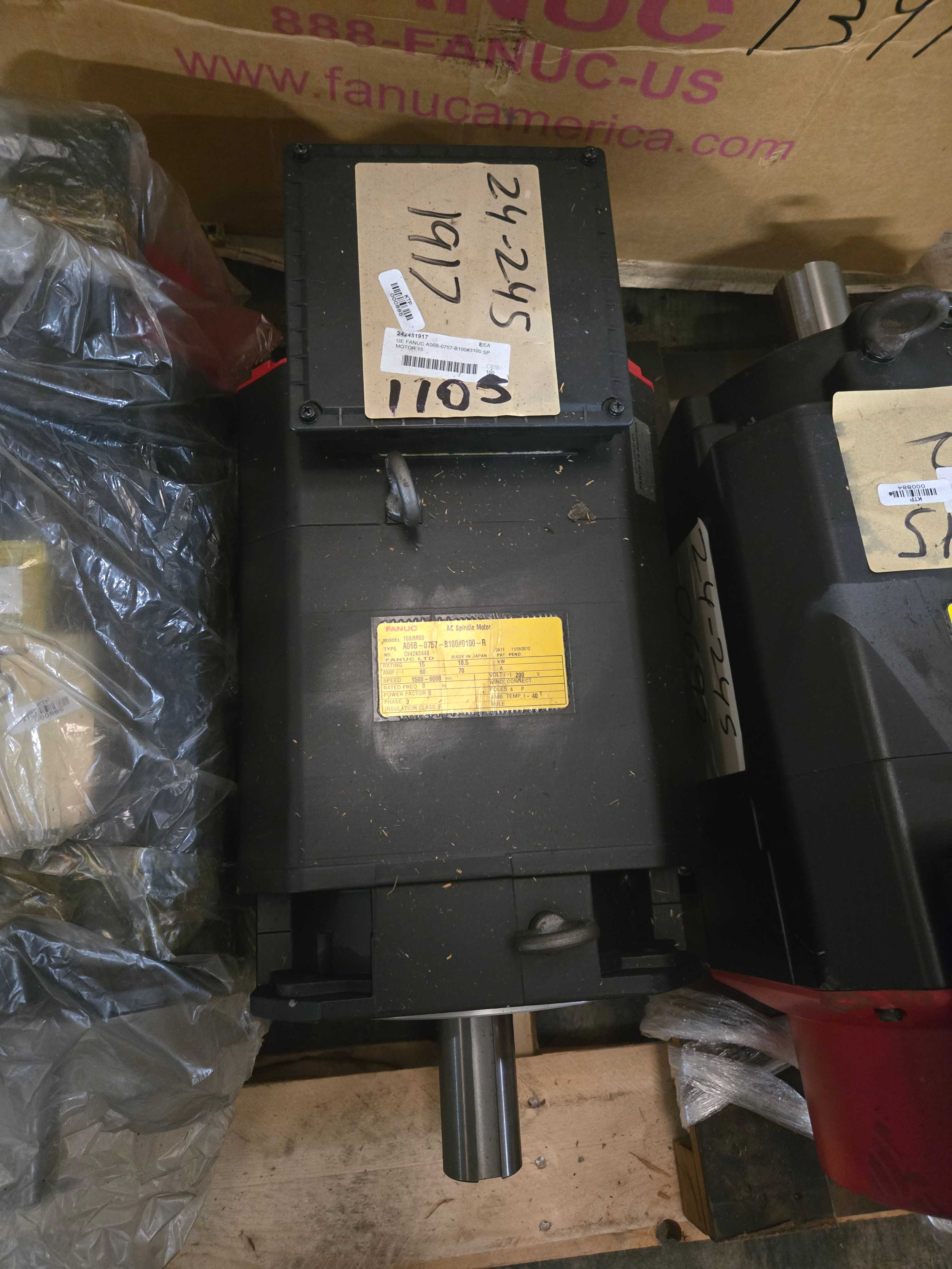 FANUC A06B-0757-B100 AC SPINDLE MOTOR - SERVO MOTORS