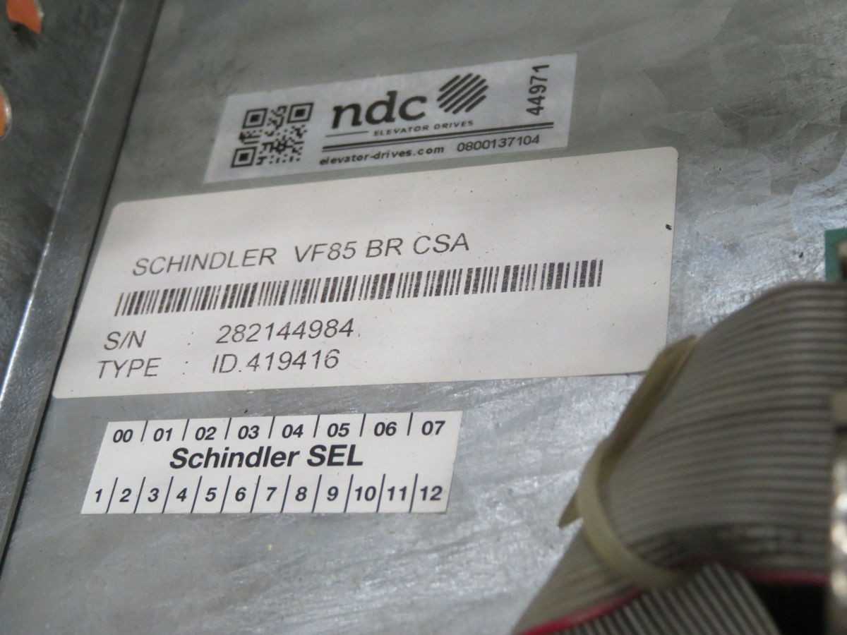 SCHINDLER VF85 BR CSA VFD, 3PH IN 380-415V, 50/60 HZ, 3PH OUT 0-IN V, 0-120 HZ FREQ - AC VFD DRIVES