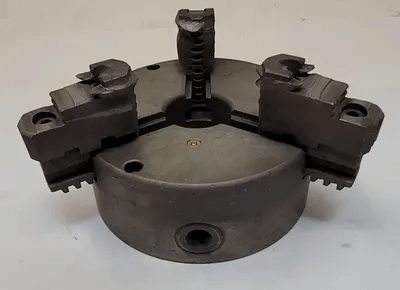 BISON 6" 3-JAW CHUCK, 1.5" CENTER HOLE, FLAT BACK - MACHINE TOOLING