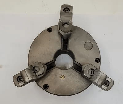 BISON 6" 3-JAW CHUCK, 1.5" CENTER HOLE, FLAT BACK - MACHINE TOOLING