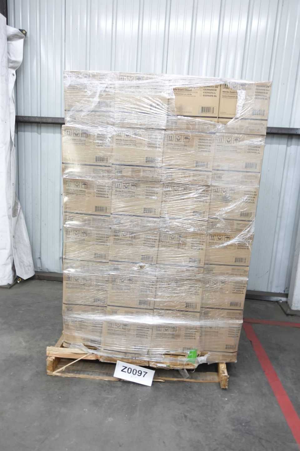 PALLET OF READY SAFE NITRILE EXAM GLOVES, NEW IN BOX