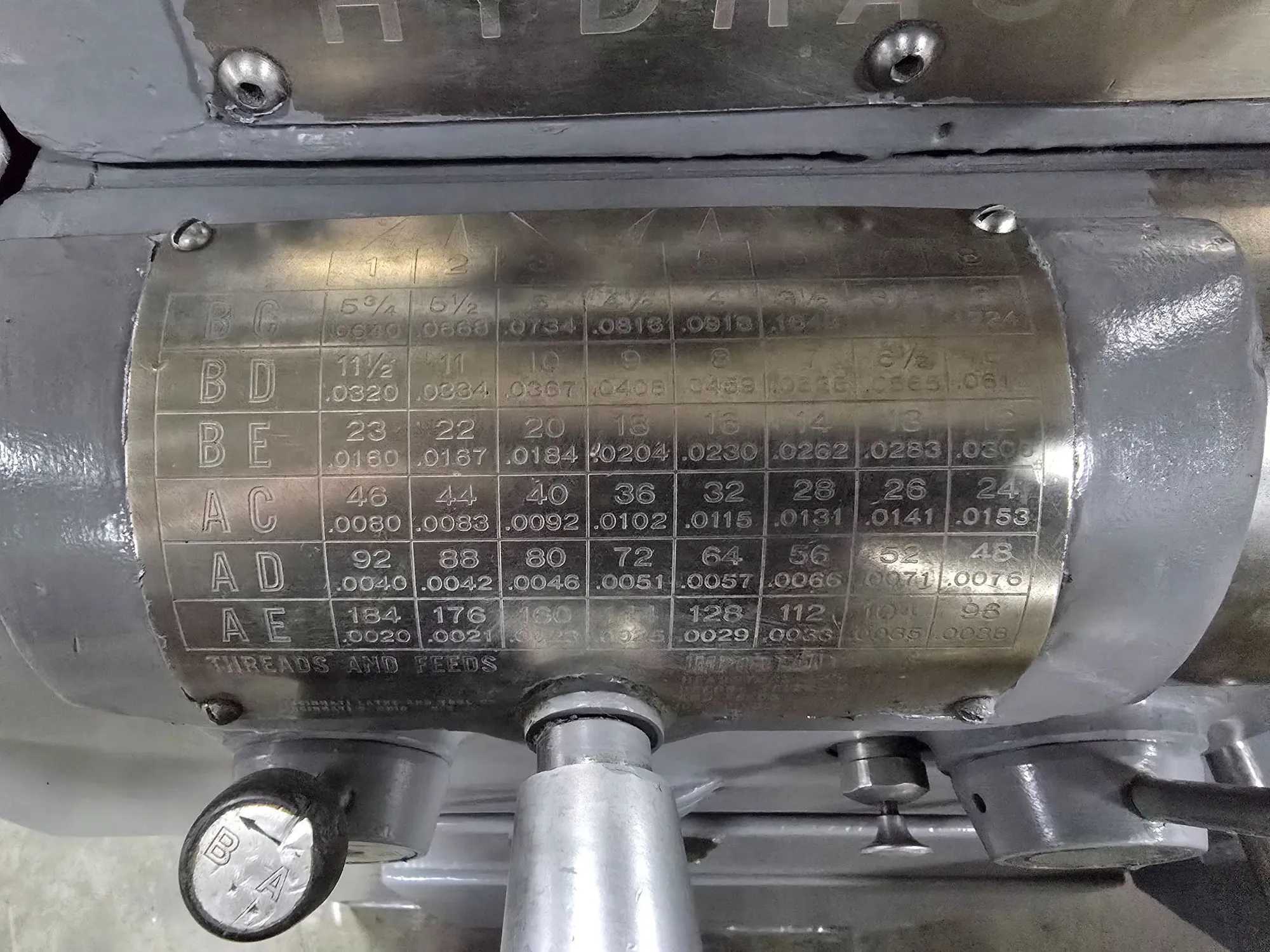CINCINNATI HYDRASHIFT ENGINE LATHE 10X36 3HP 35-1200 RPM - MANUAL LATHES