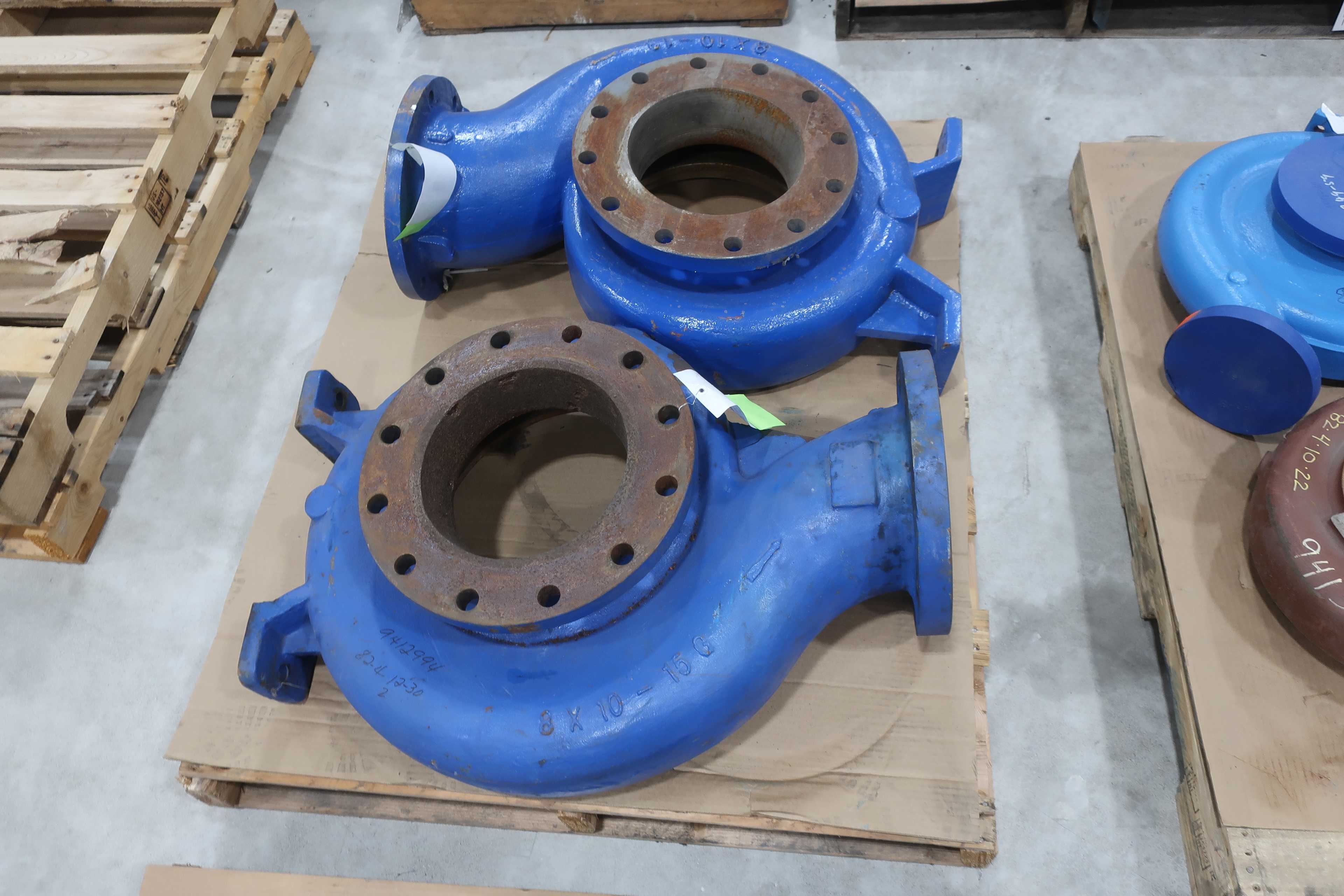 SKU 1751818 - 4 PALLETS OF ASSORTED PUMP CASINGS - PUMP REPLACEMENT PARTS
