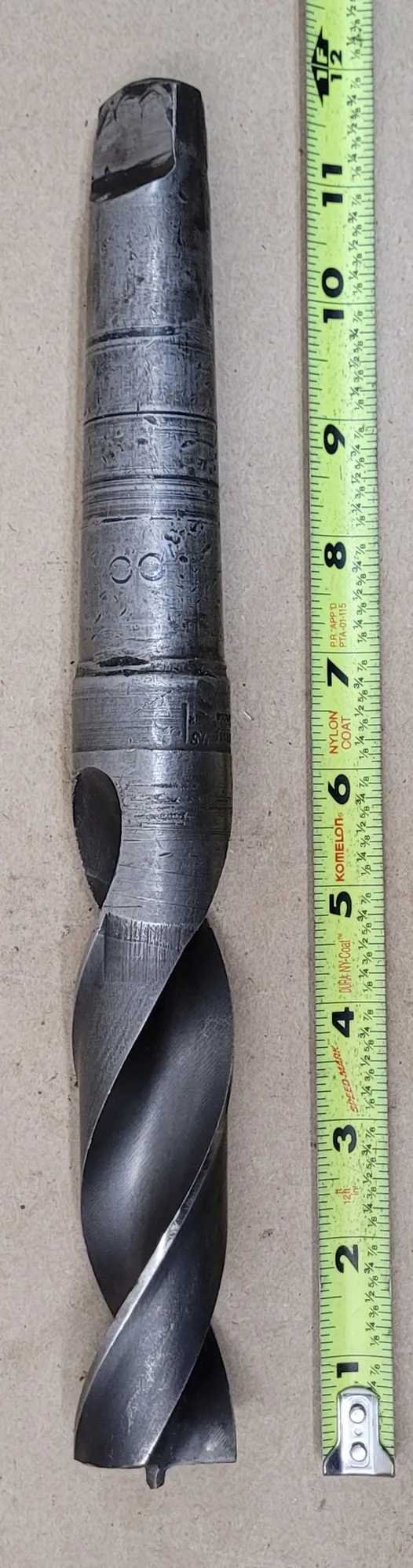 CHICAGO-LATROBE 1-3/8” HSS TWIST DRILL, 4MT SHANK, 12” OAL, 6” FLUTE LENGTH - MACHINE TOOLING