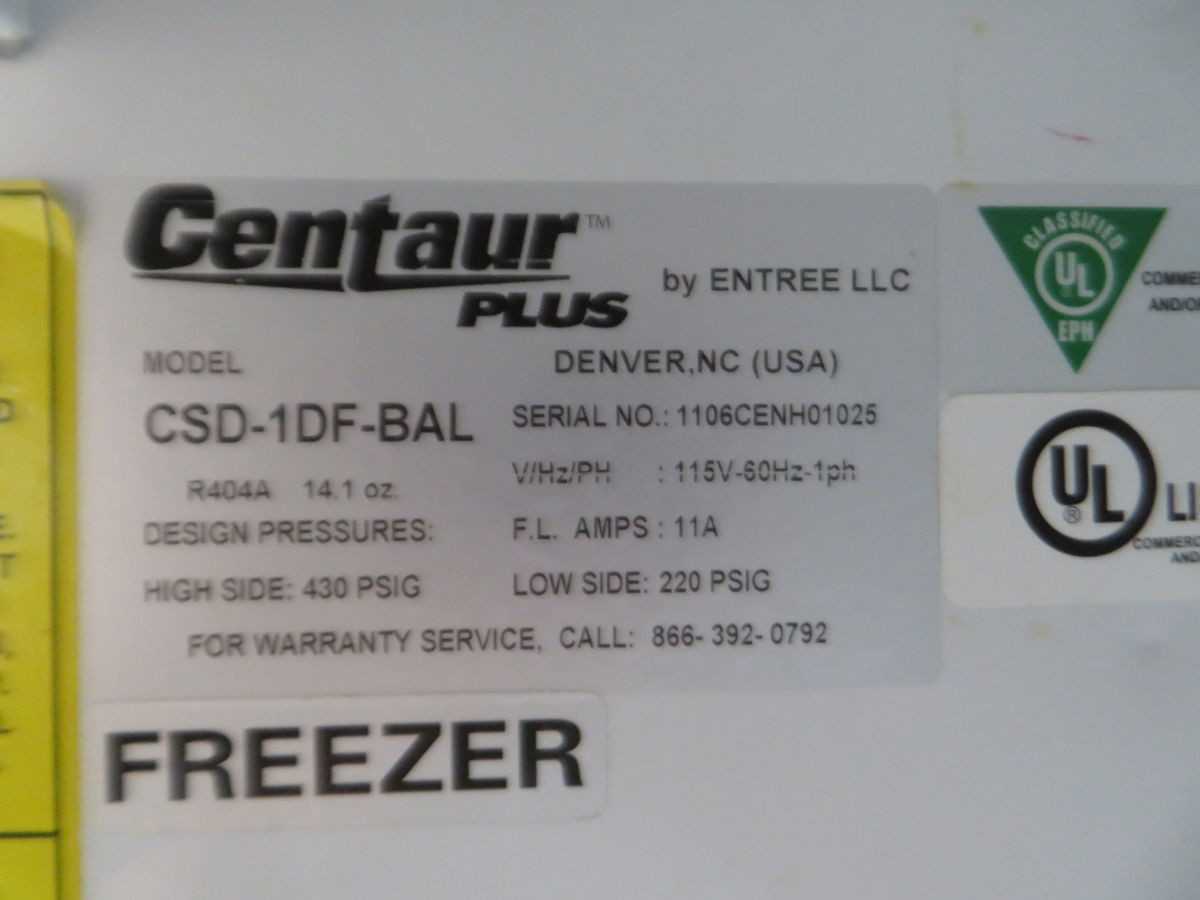 CENTAUR CSD-1DF-BAL FREEZER - REFRIGERATORS