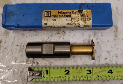NIAGARA CUTTER TIN COATED T SLOT CUTTER TS-3206 - 3/4" SHANK X 3/32" WIDTH - MACHINE TOOLING