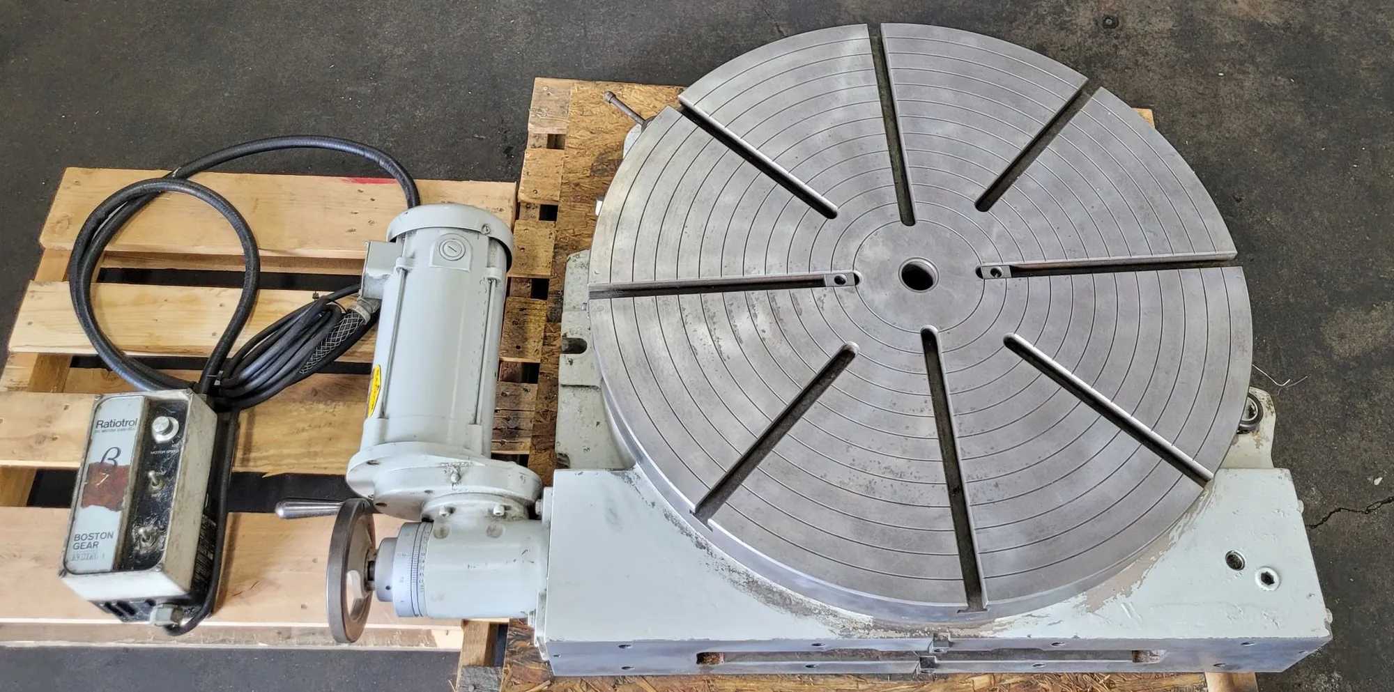 TROYKE 30" POWER ROTARY TABLE - MODEL U-30-P FOR PRECISION MACHINING - MACHINING TOOLING & PARTS