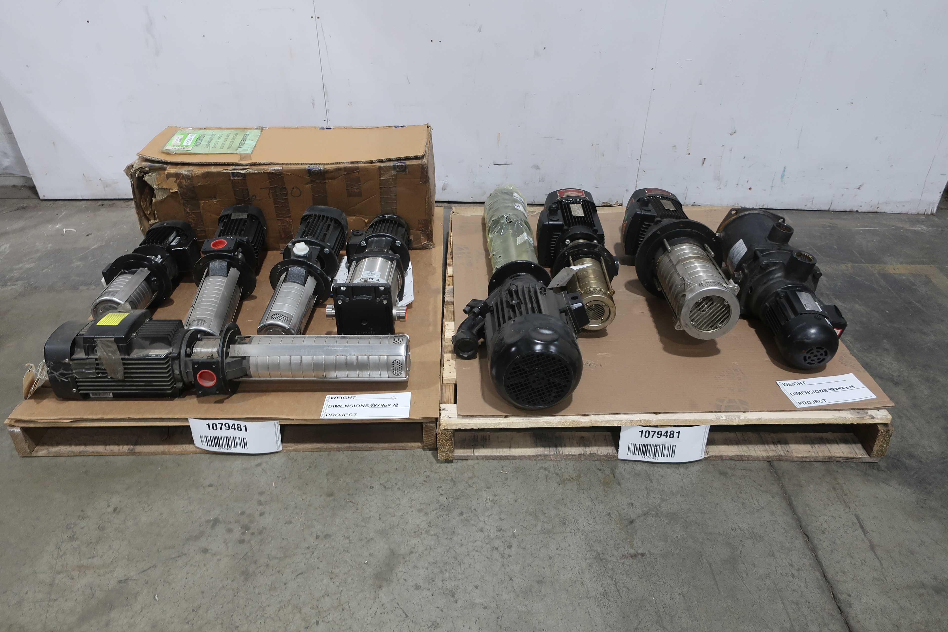 2 PALLET LOT OF ASSORTED VERTICAL PUMPS - PUMPS