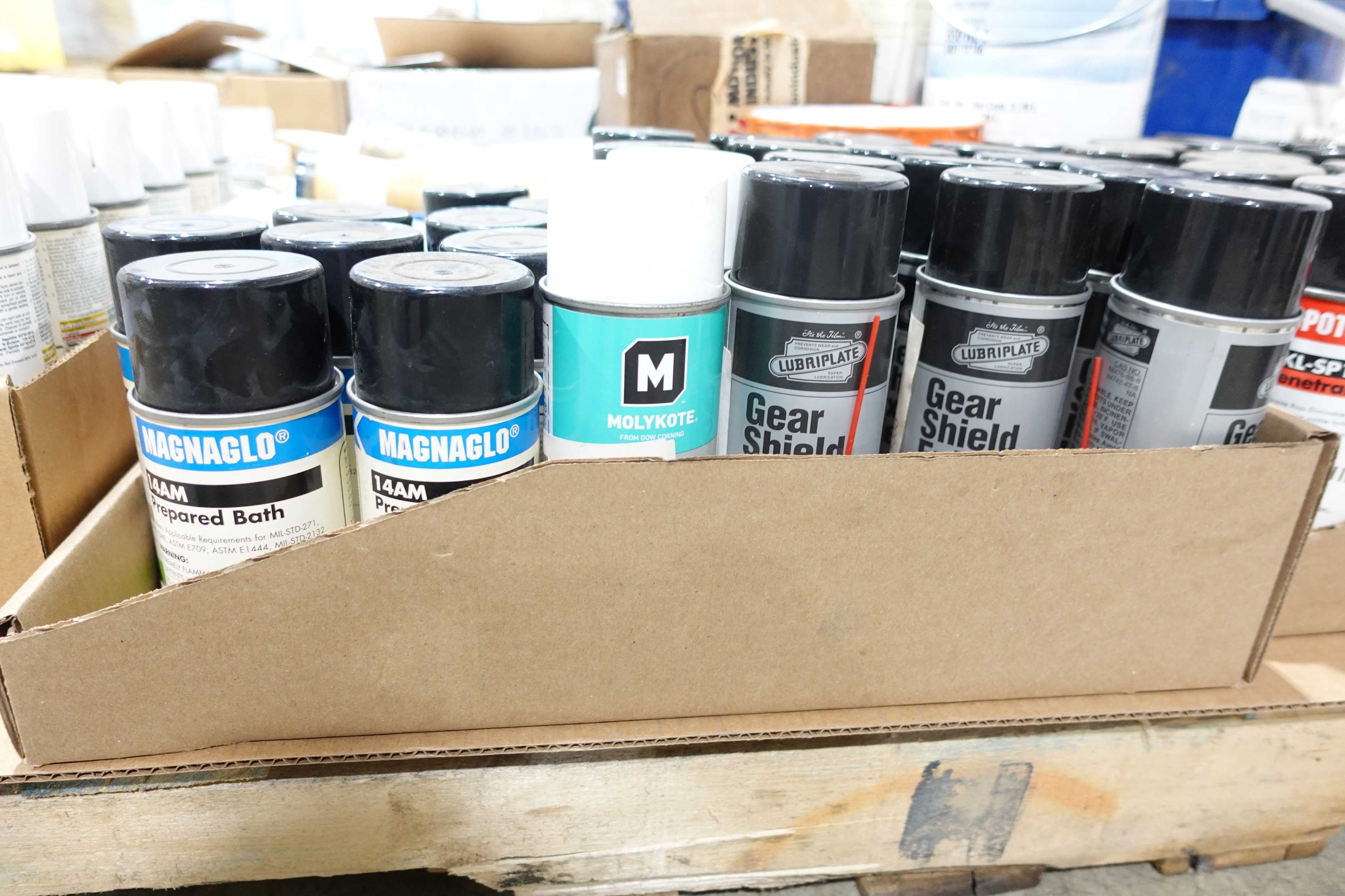 3 PALLETS OF ASSORTED OIL, LUBRICANTS, CLEANERS, PAINT, AND SEALANTS - MISCELLANEOUS