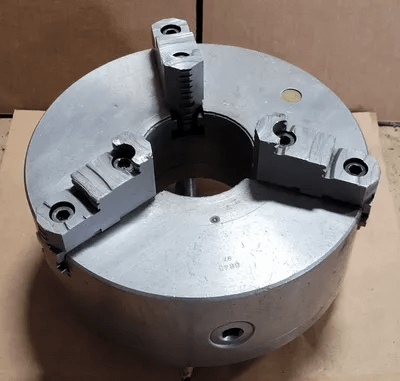BISON 3 JAW CHUCK W/ D1-8 BACKPLATE, 12” DIAMETER, 3 JAWS - MACHINE TOOLING