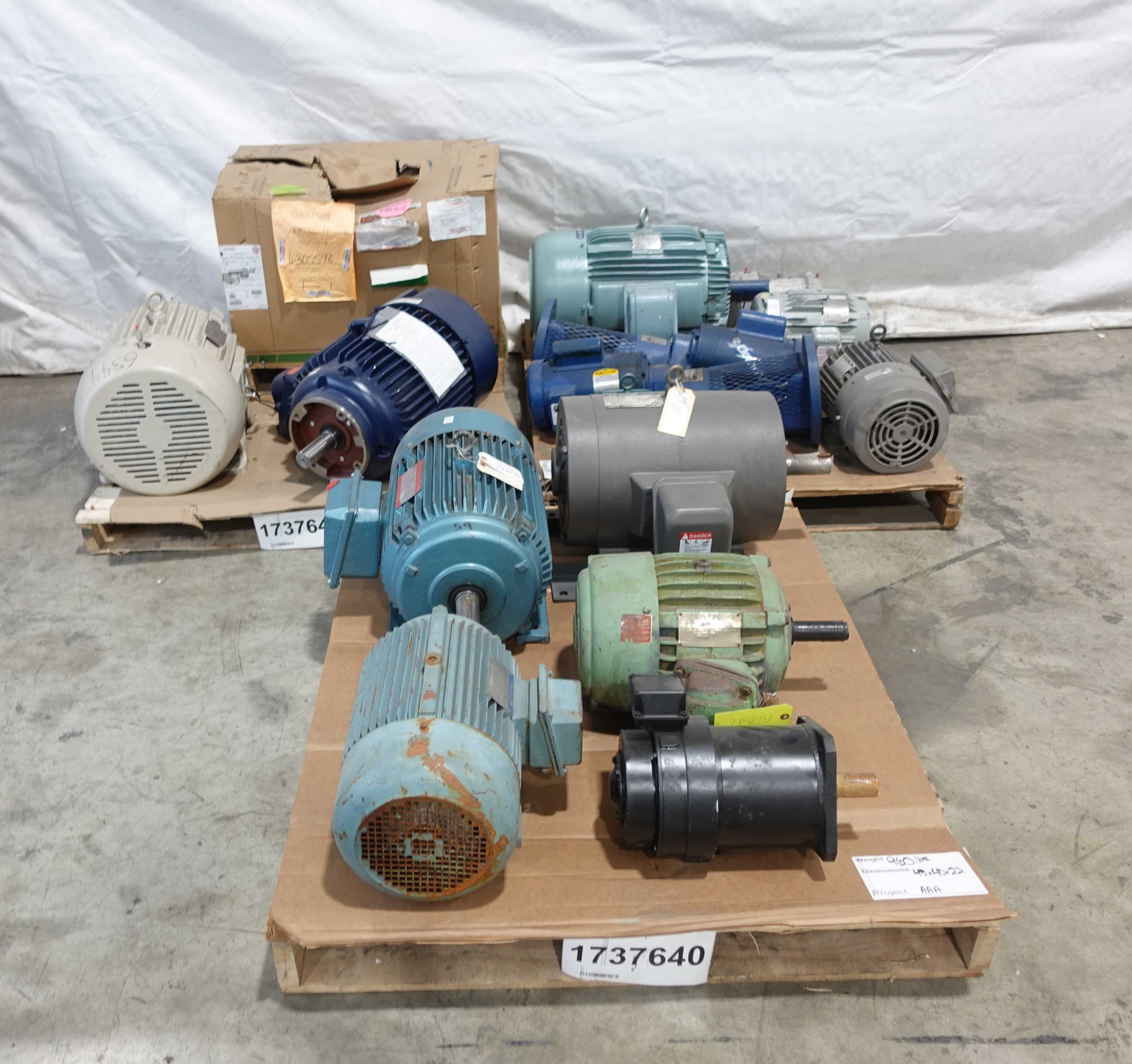 SKU 1737640 - 3 PALLETS OF ASSORTED AC MOTORS - AC MOTOR