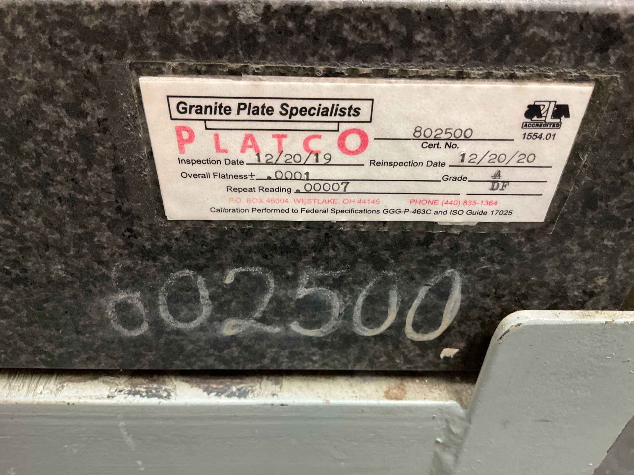 MITUTOYO GRANITE PLATE - PLANT & FACILITY
