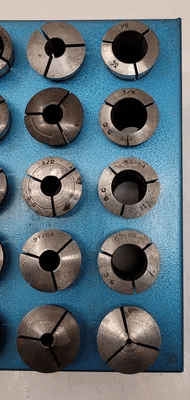 MIXED BRAND 5C COLLET SET (30 PCS) W/ BASE - VARIOUS SIZES FROM 3/8" TO 4-49/64" - MACHINE TOOLING