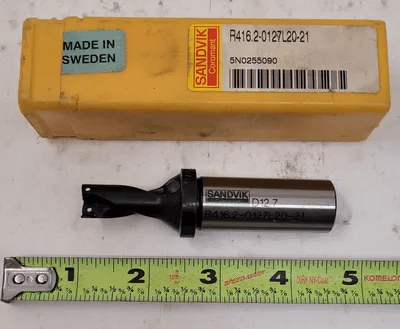 SANDVIK COROMANT R416.2-0127L20-21 INDEXABLE DRILL OAL: 3.56” FLUTE LENGTH 1.3” - MACHINE TOOLING