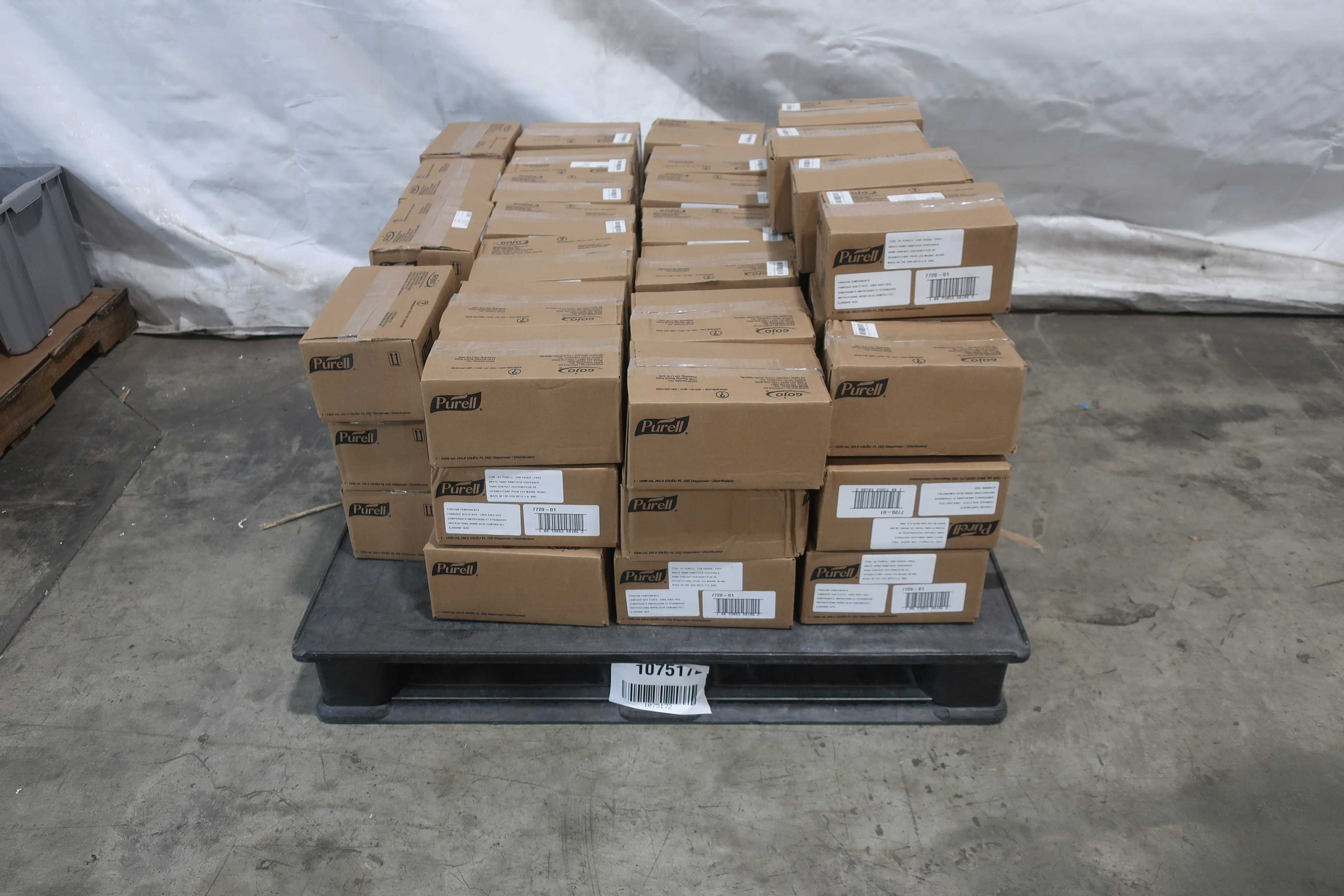 PALLET OF PURELL TOUCH-FREE HAND SANITIZER DISPENSERS - SAFETY EQUIPMENT