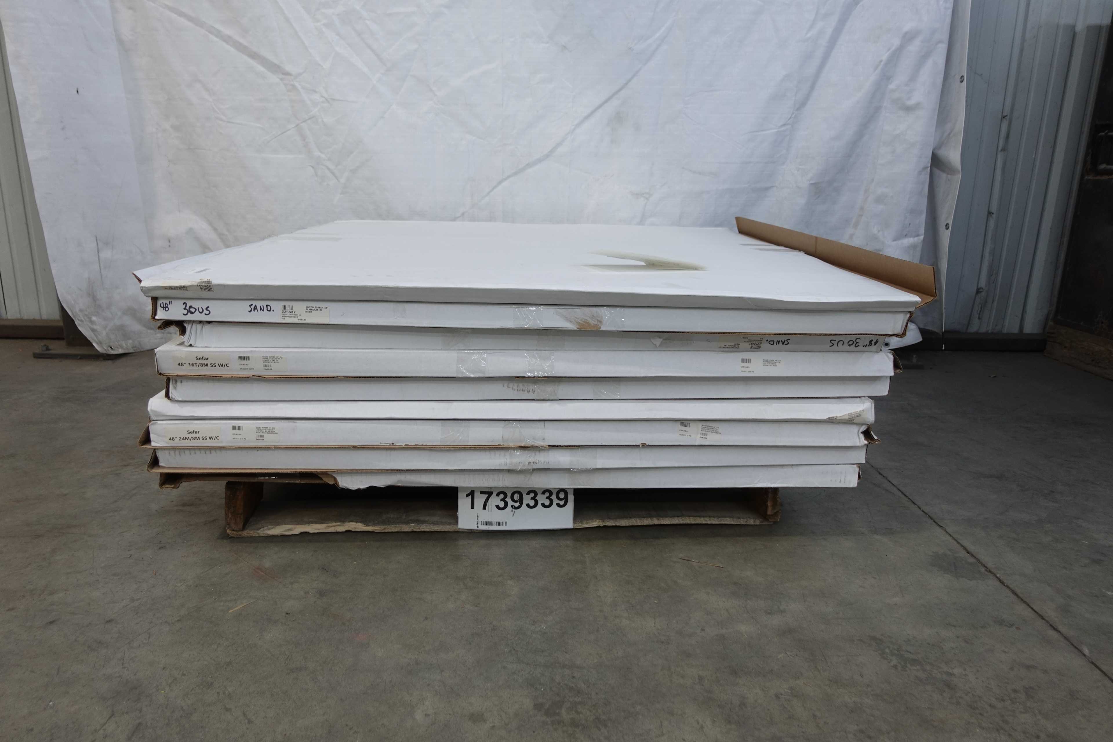 SKU 1739339 - LOT OF 9 SEFAR 234384 D06A06 PHARMASCREENS, 48" ROUND, MESH - SEPARATION EQUIPMENT