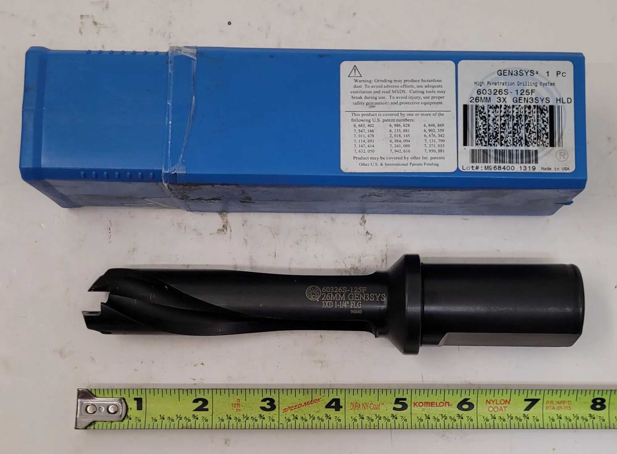 ALLIED MACHINE AMEC 60326S-125F 26 SERIES STRAIGHT FLUTE INDEXABLE SPADE DRILL 26MM 3XD - MACHINE TOOLING