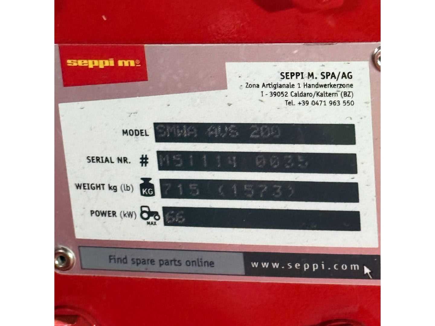 2020 SEPPI SMWA AVS 200 FLAIL - CONSTRUCTION EQUIPMENT ATTACHMENTS