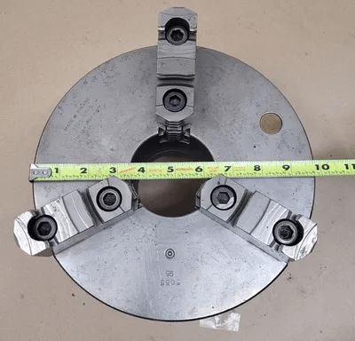 BISON 10" 3-JAW LATHE CHUCK W/D1-6 BACKPLATE - MACHINE TOOLING