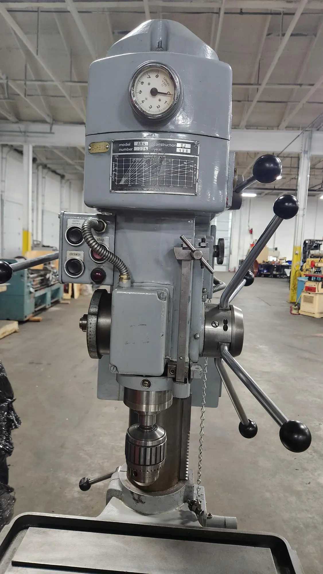 ALZMETALL AB4 SINGLE SPINDLE DRILL PRESS, 1.772" CAST IRON CAPACITY, MK 4 TOOL HOLDER - UPRIGHT DRILL PRESSES