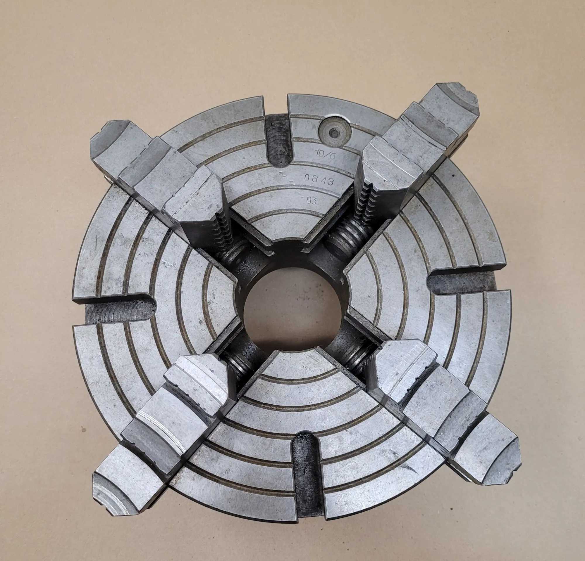 BISON 0643-10/6 4 JAW CHUCK, 10IN OVERALL DIAMETER, D1-6 MOUNT - MACHINE TOOLING