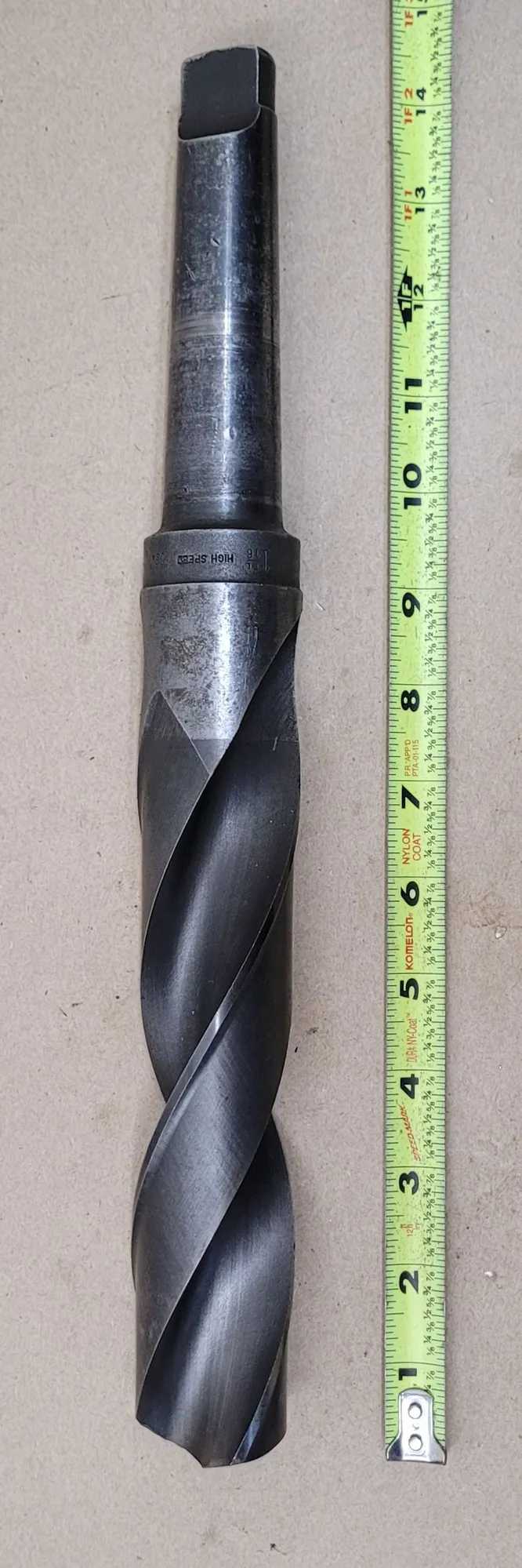1-11/16" HSS TWIST DRILL, 4MT SHANK, 14.5" OAL, 9" FLUTE LENGTH, 4.75" SHANK LENGTH - MACHINE TOOLING