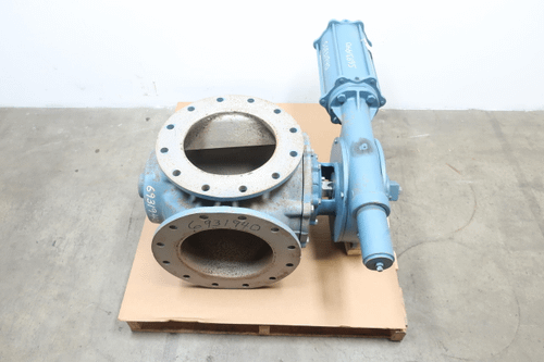 SKU 1039085 - DEZURIK PTW PNEUMATIC IRON FLANGED 3-WAY PLUG VALVE 12IN - PLUG VALVE