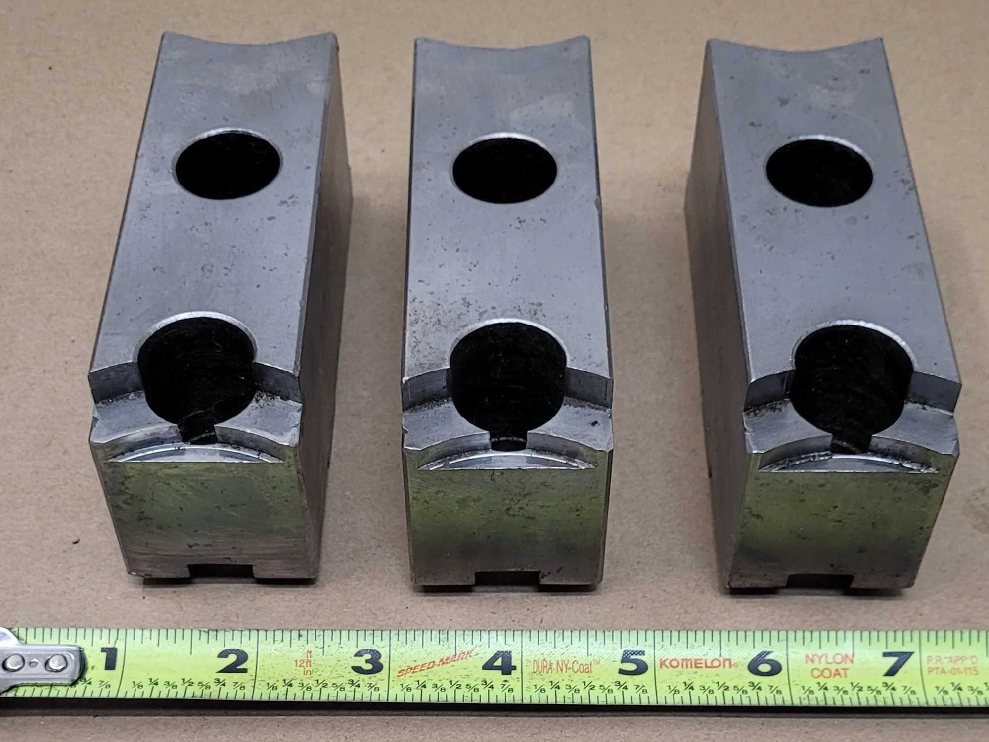 AJAX ASM10 10" LATHE CHUCK JAWS, TONGUE & GROOVE (SET OF 3) - MACHINE TOOLING