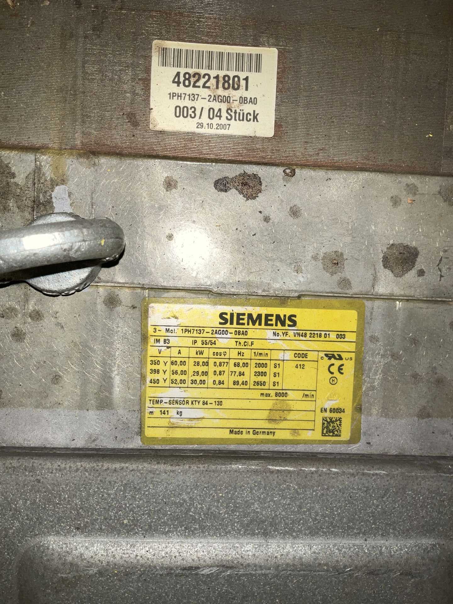 SIEMENS CORP 1PH7137-2AG00-OBAO AC MOTOR - AC MOTOR