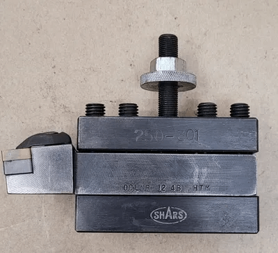 SHARS 250-301 CXA 1 QUICK CHANGE TOOL POST HOLDER W/ SECO DCLNR-12-4B TOOL HOLDER - MACHINE TOOLING