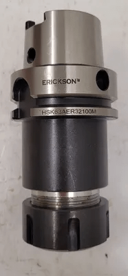 ERICKSON HSK63AER32100M MILLING CUTTER ARBOR, 2-1/2", HSS - ER32 COLLET CHUCK - MACHINE TOOLING