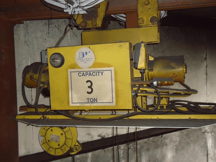 NORTH AMERICAN INDUSTRIES CRANE HOIST 3-TON HOT METAL REMOTE CONTROL - ELECTRIC HOISTS