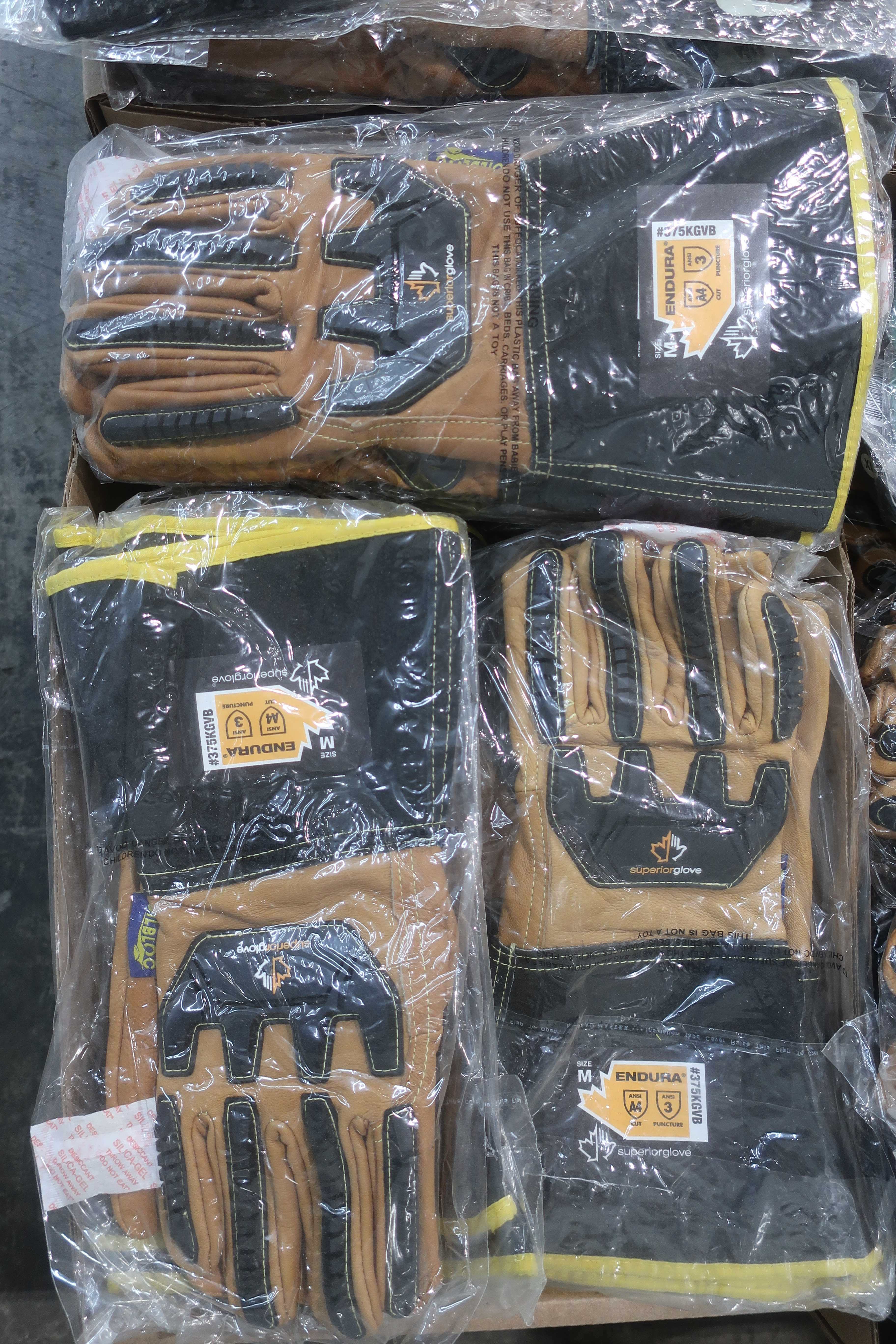 PALLET OF ENDURA SUPER GLOVES WITH IMPACT PROTECTION, NEW WITH TAGS - PPE