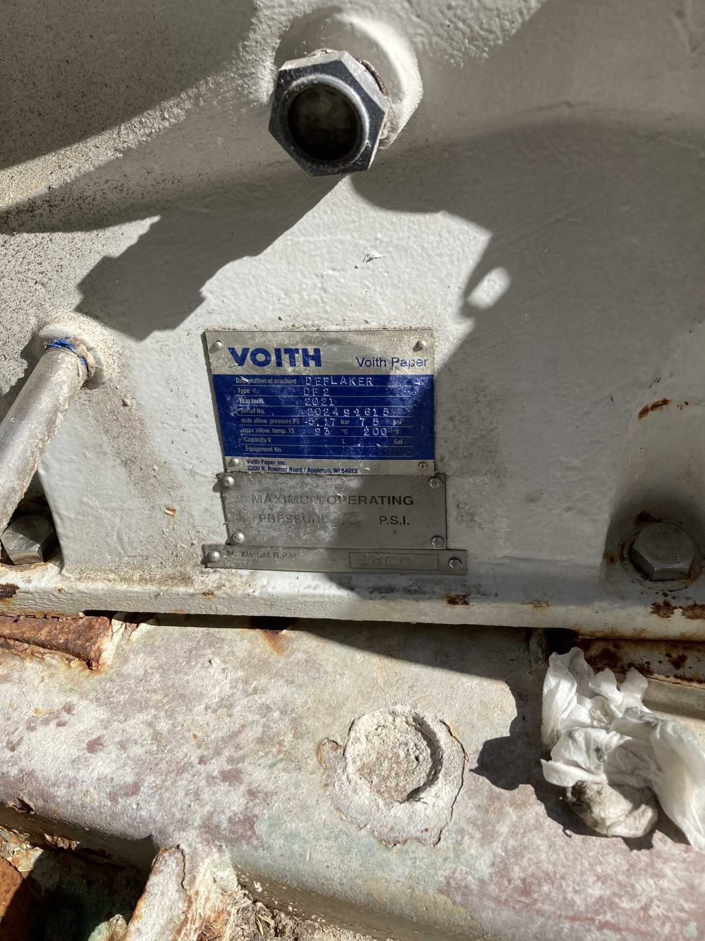 2021 VOITH DF2 DEFLAKER WITH MOTOR - PULP & PAPER
