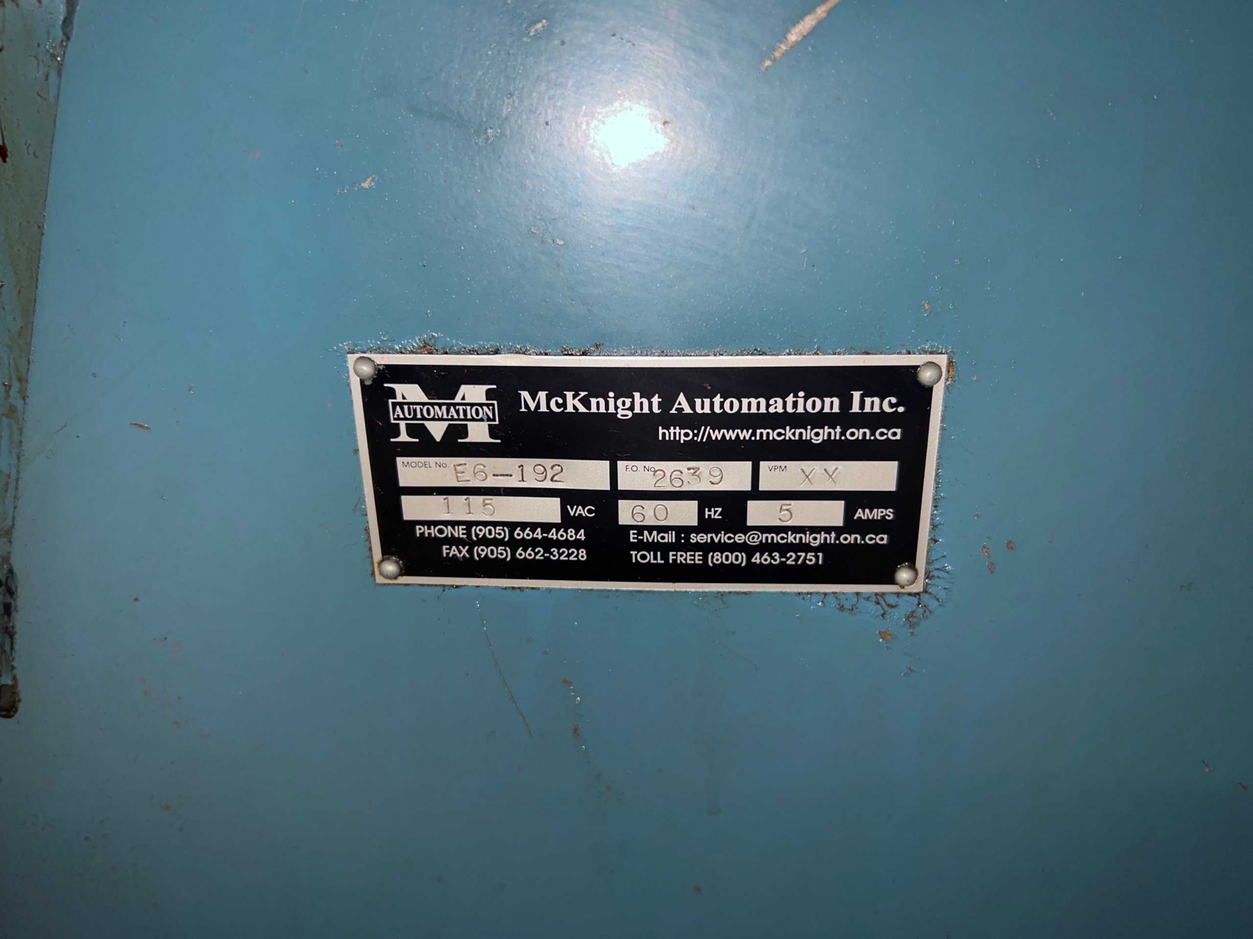 MCKNIGHT AUTOMATION E6-192 PARTS ELEVATOR VIBRATORY BOWL FEEDER - FEEDERS