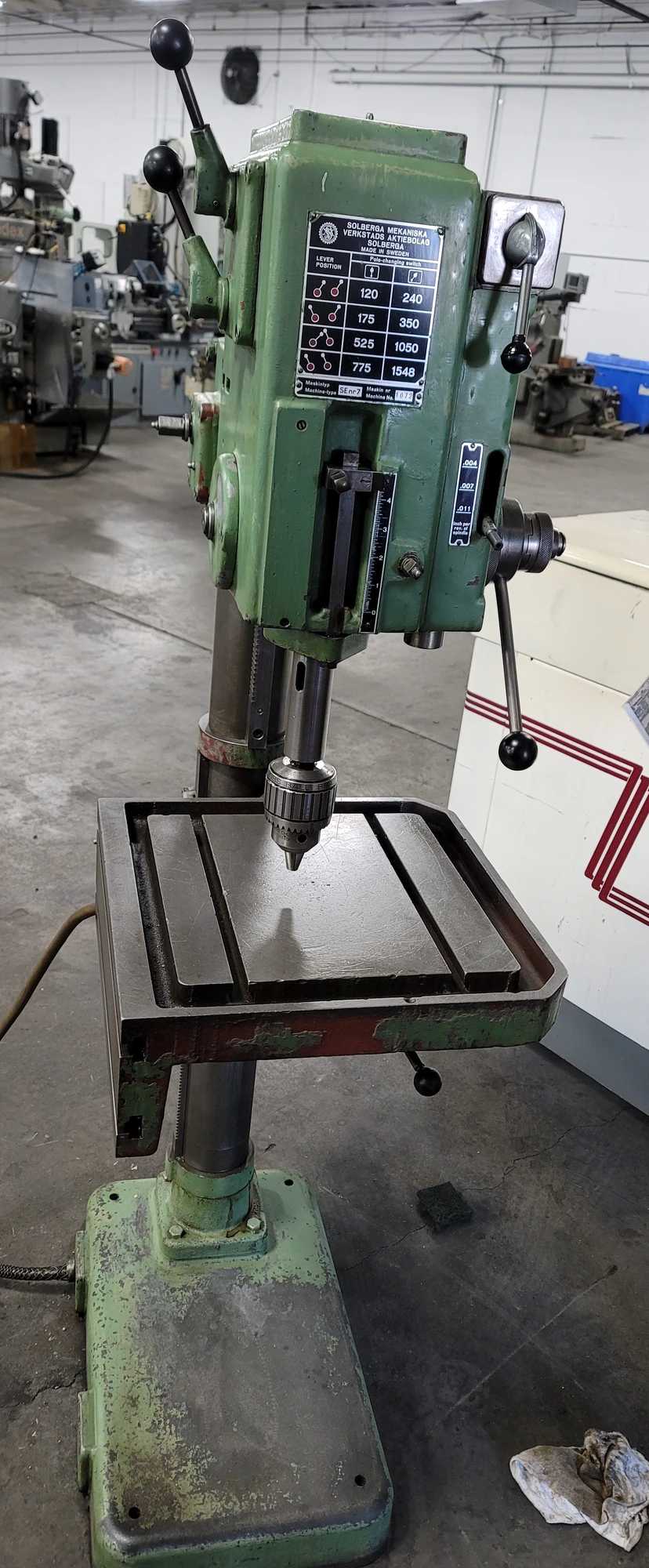 SOLBERGA 22" GEARED HEAD DRILL PRESS MODEL SE NR7 - UPRIGHT DRILL PRESSES