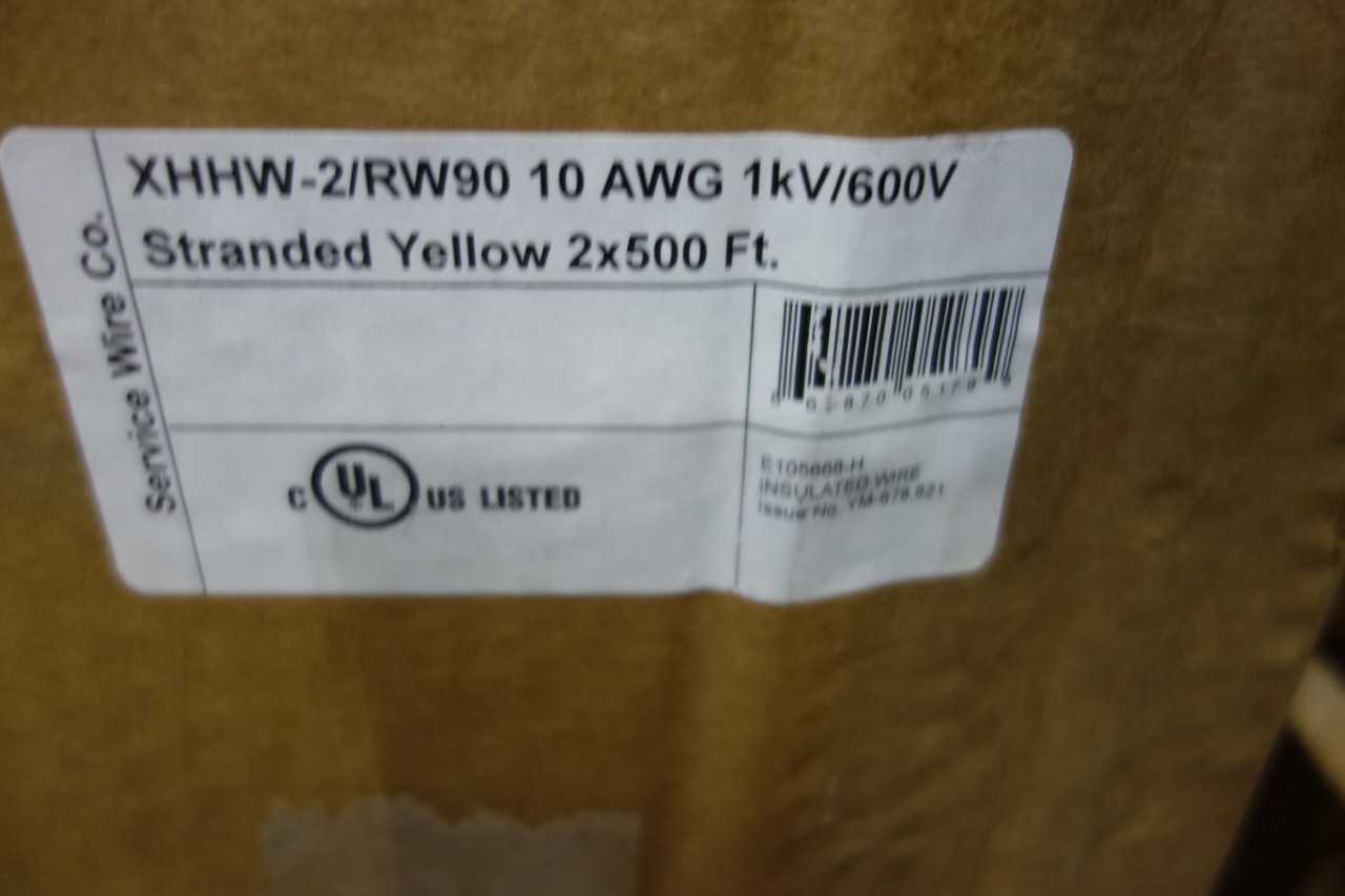 SKU 1075572 - PALLET OF SERVICE WIRE CO E105668-H XHHW-2 YELLOW 10AWG 500FT 600V-AC WIRE - ELECTRICAL WIRE