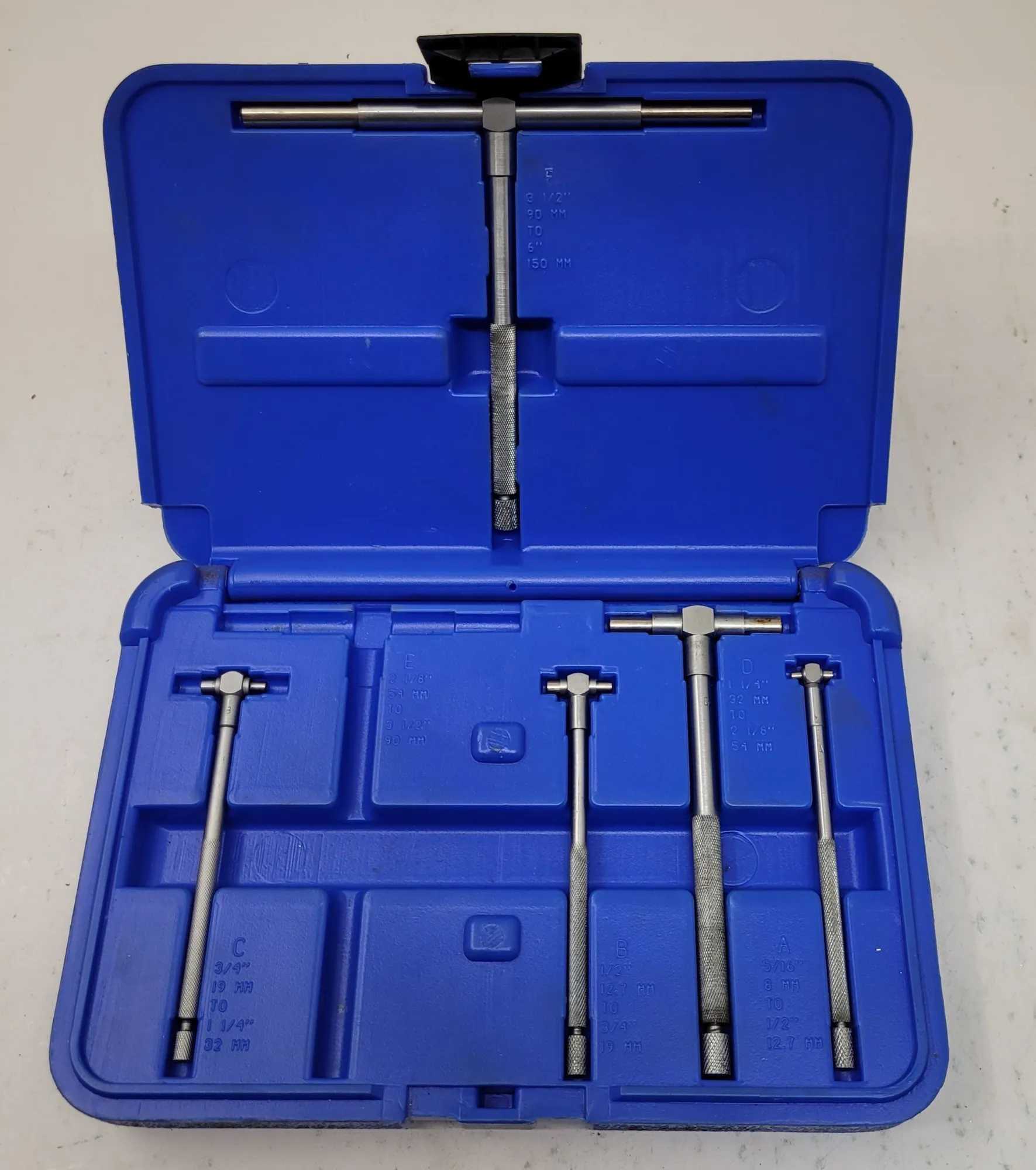 ACCUPRO TELESCOPE GAUGES SET (GAUGES A, B, D, F PRESENT - MISSING C, E) - MACHINE TOOLING